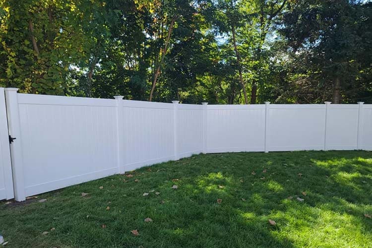 Vinyl privacy fence after